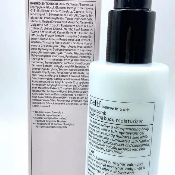 Belif Aqua Bomb Hydrating Body Moisturizer With Niacinamide  10.13 oz NEW. - Picture 3 of 3